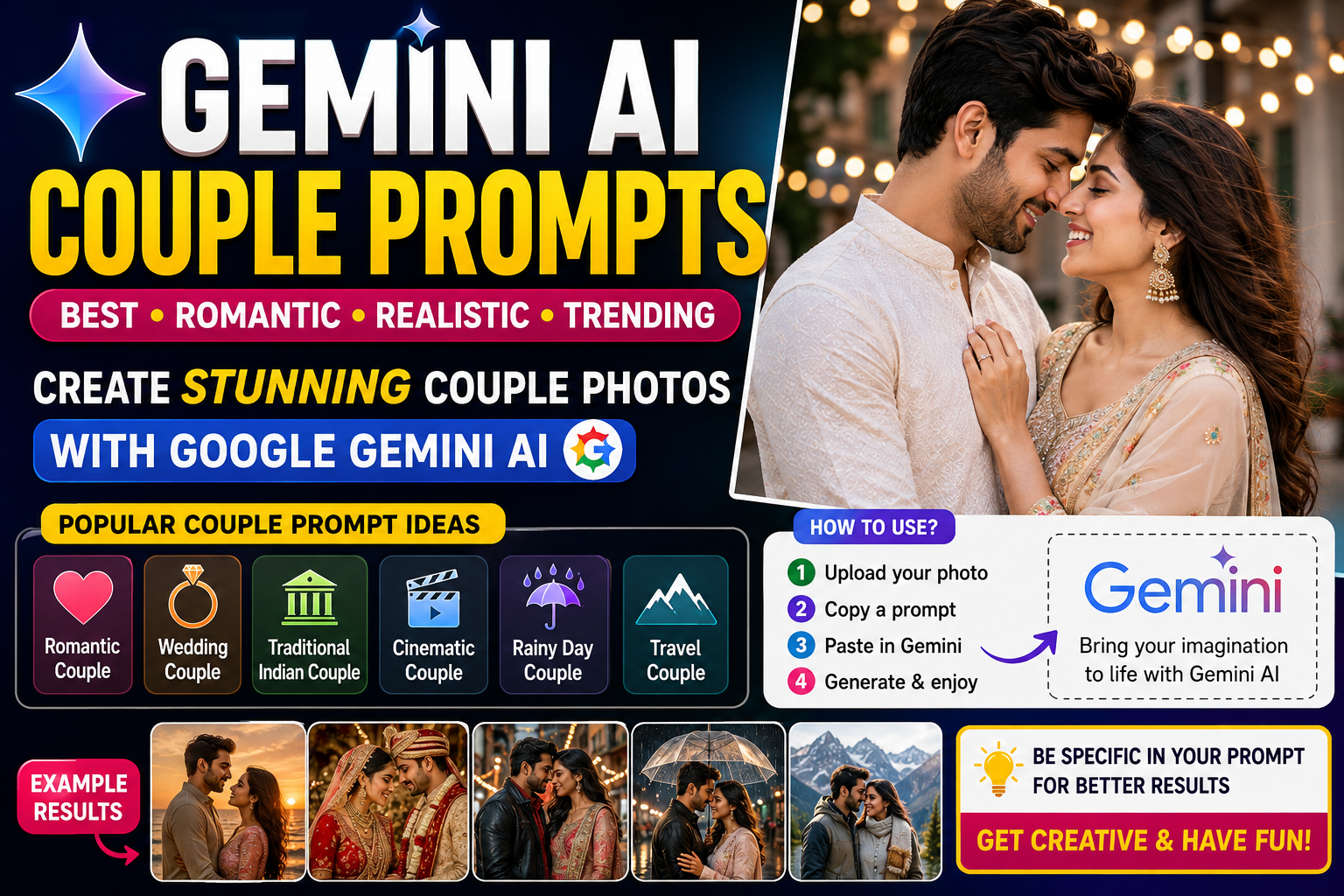 Gemini AI Couple Prompts 2026: Best Romantic, Realistic & Trending Prompts